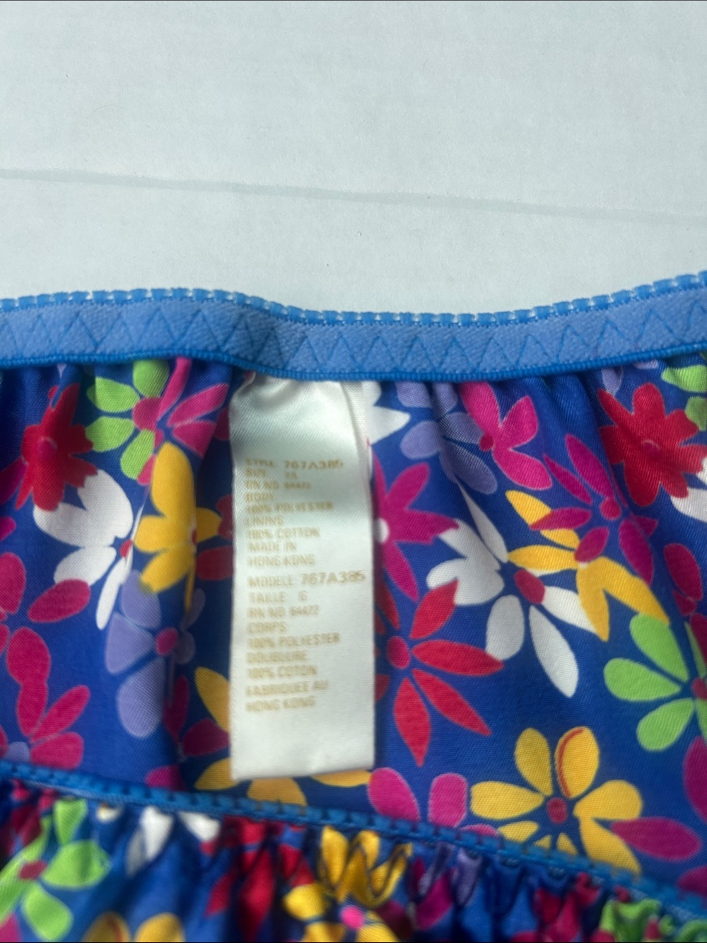VTG - Satin string panties Multicolor floral - L - Picture 3 of 3